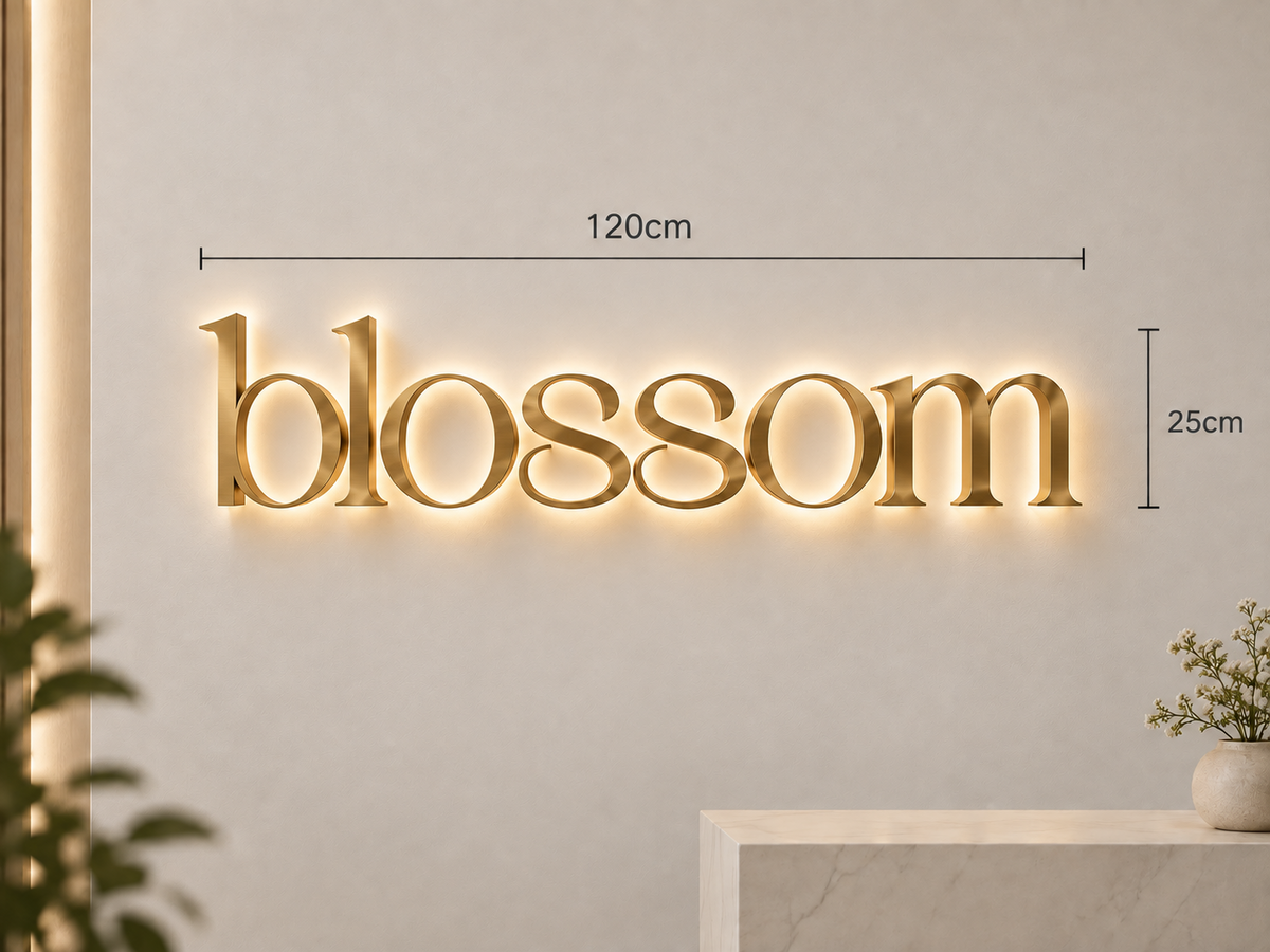 Blossom Gold Brushed Backlit Sign