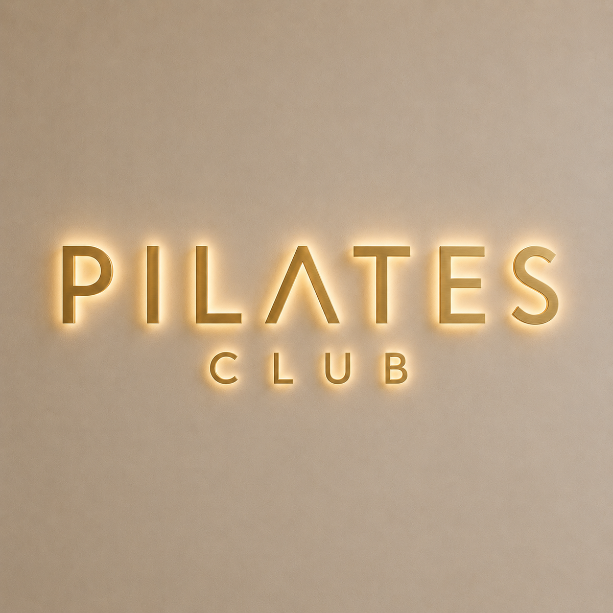Pilates Club Backlit Letter Sign