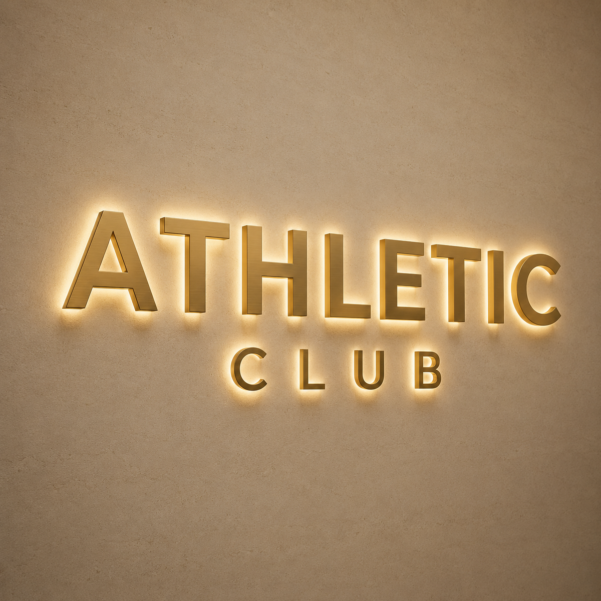Athletic Club Backlit Letter Sign