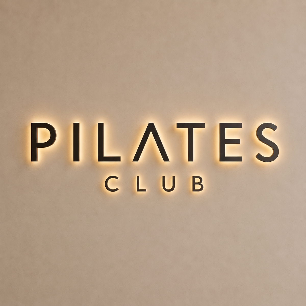 Pilates Club Backlit Letter Sign