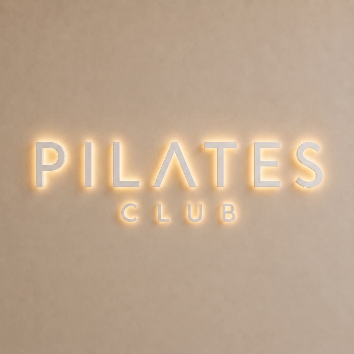 Pilates Club Backlit Letter Sign