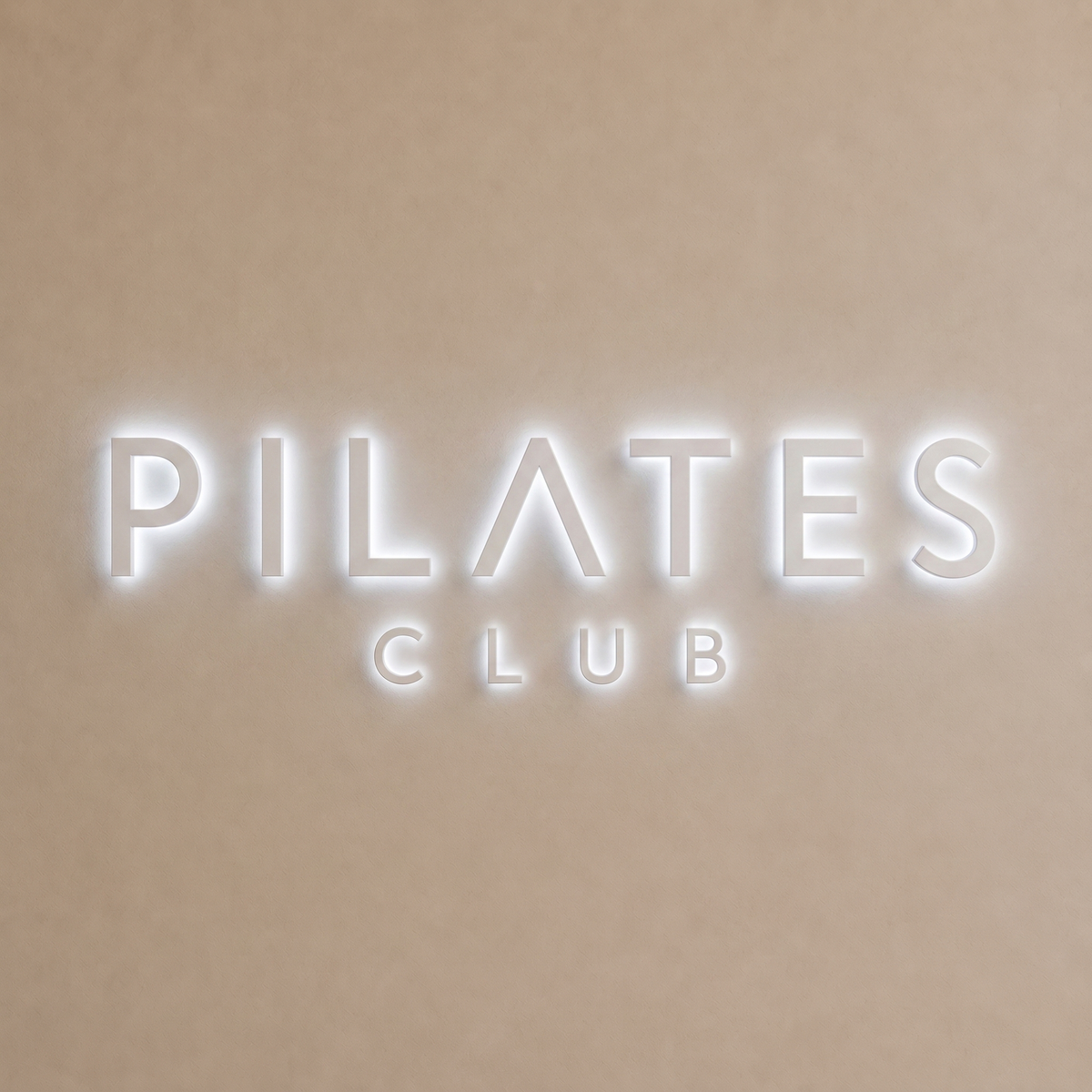 Pilates Club Backlit Letter Sign