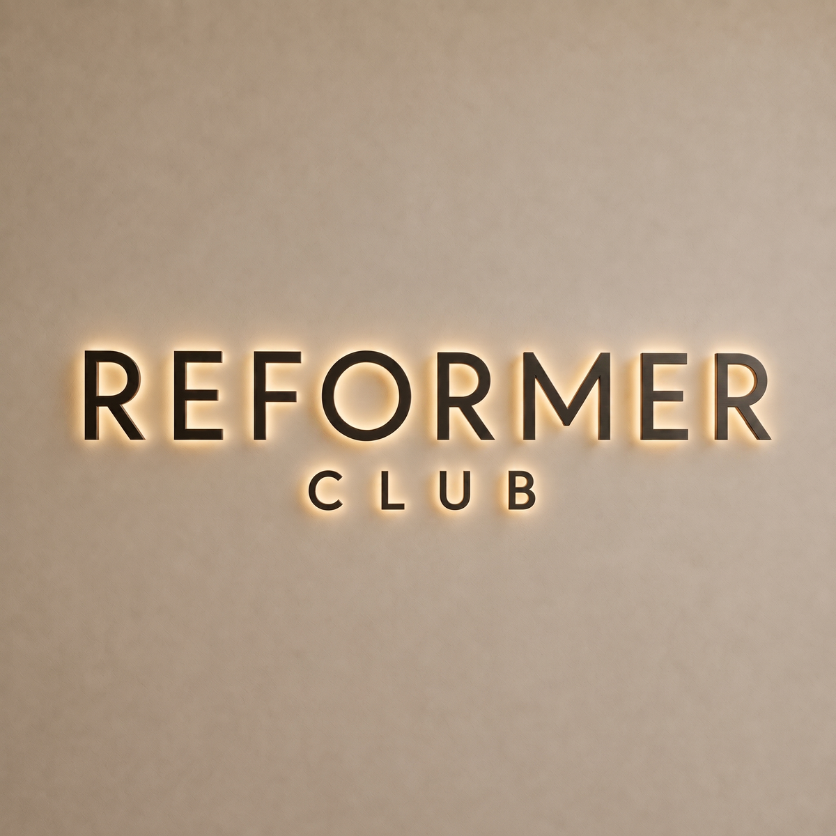 Reformer Club Backlit Letter Sign