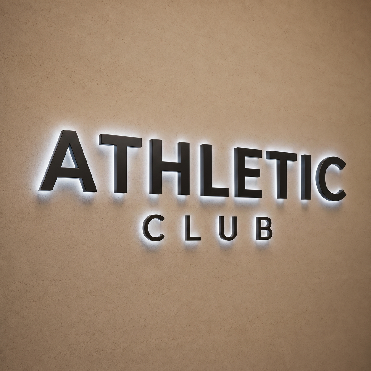Athletic Club Backlit Letter Sign