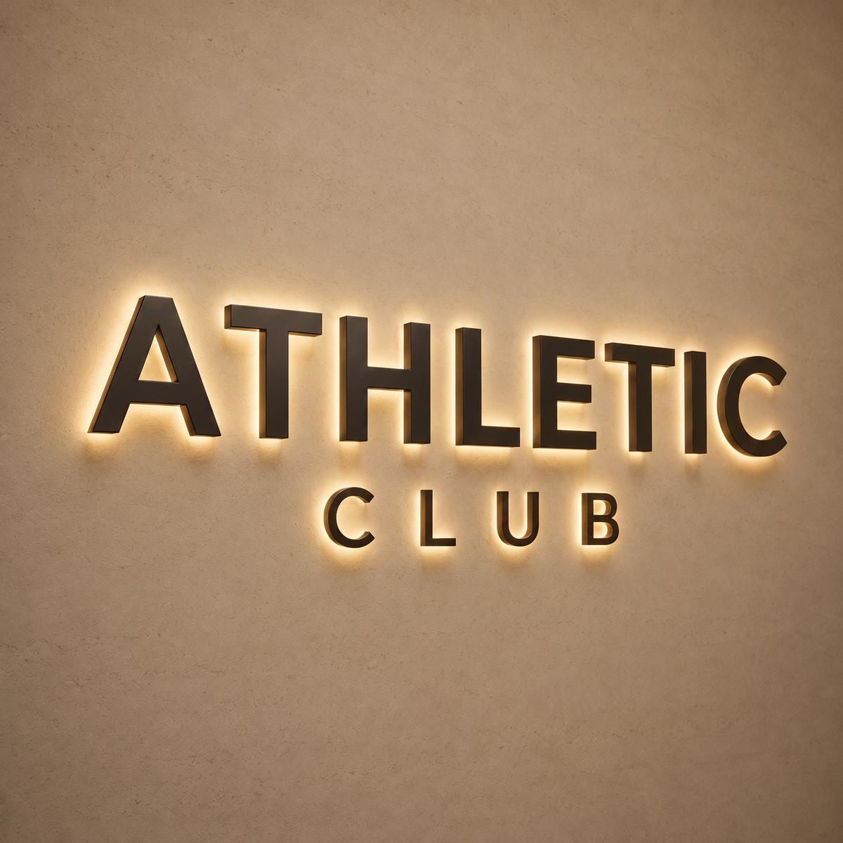 Athletic Club Backlit Letter Sign