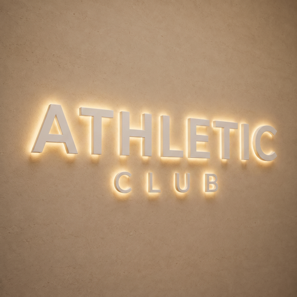 Athletic Club Backlit Letter Sign
