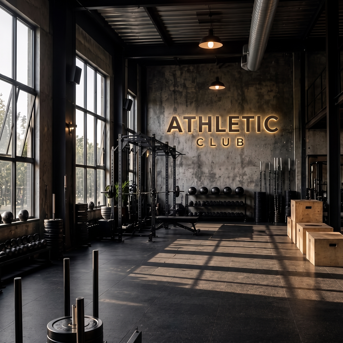 Athletic Club Backlit Letter Sign