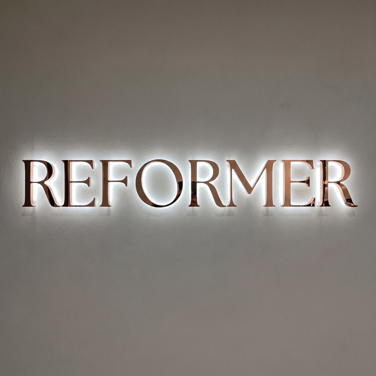 Reformer Backlit Letter Sign