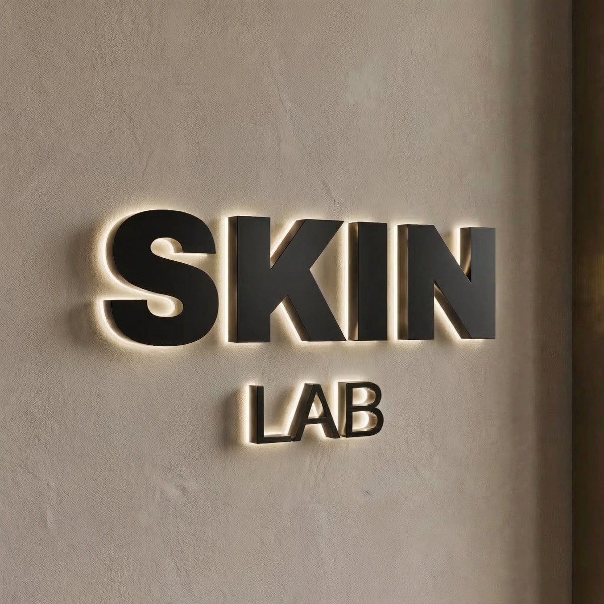 Skin Lab Backlit Letter Sign – Halo Signage